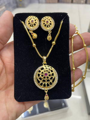 dearknot Alloy Gold-plated Gold Jewellery Set(Pack of 1)