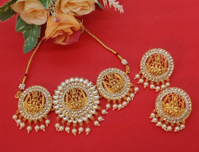Aashish Imitation Alloy Gold-plated White Jewellery Set(Pack of 3)