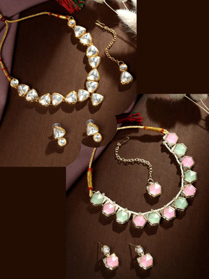 ASMITTA Jewellery Alloy Gold-plated Multicolor Jewellery Set(Pack of 2)