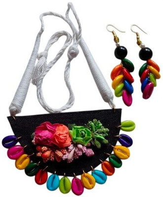 Aakrit creations Fabric Multicolor, White Jewellery Set(Pack of 3)