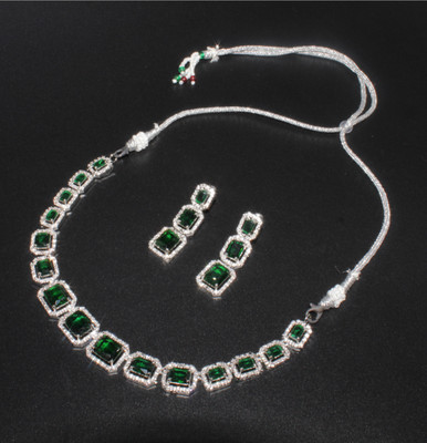 Gleamora Copper Silver Green Jewellery Set(Pack of 3)