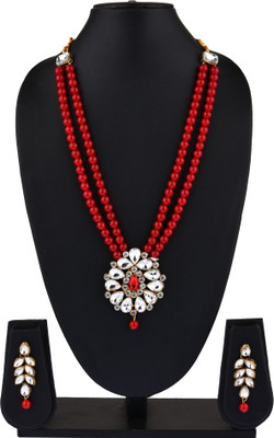 Padmavati Bangles Alloy Gold-plated Red Jewellery Set(Pack of 1)