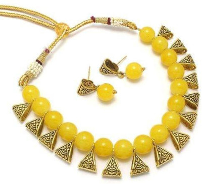 Ruhi Brass Gold, Yellow Jewellery Set(Pack of 1)