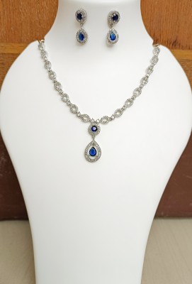 JewelsByHoney Alloy Silver, Blue Jewellery Set(Pack of 1)