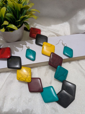 Wostree Resin Multicolor Jewellery Set(Pack of 1)