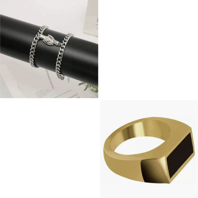 MAATRCHAAYA Stainless Steel Gold-plated, Sterling Silver Silver, Gold Jewellery Set(Pack of 2)
