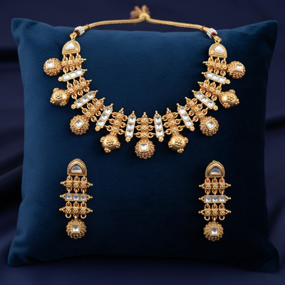 NANDAI Alloy Gold-plated Gold, White, Multicolor Jewellery Set(Pack of 1)