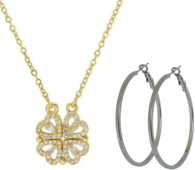 Vipunj Brass, Alloy, Stainless Steel Gold-plated, Sterling Silver Silver, Gold Jewellery Set(Pack of 2)