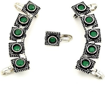 house of common Brass Silver Silver, Green, Black Jewellery Set(Pack of 1)