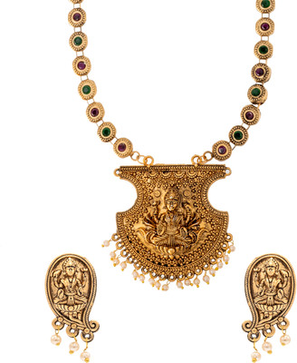 Shining Jewel Brass Brass Green Jewellery Set(Pack of 3)