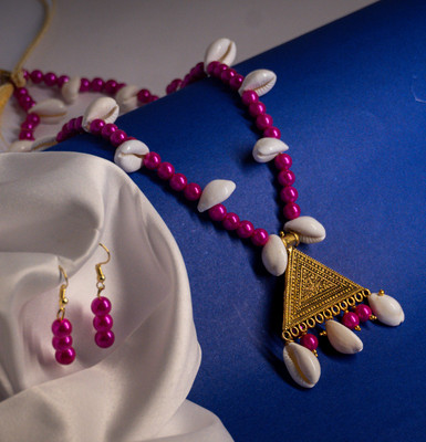 LAVANYA LUXURY Copper Gold-plated Pink, White, Gold Jewellery Set(Pack of 3)