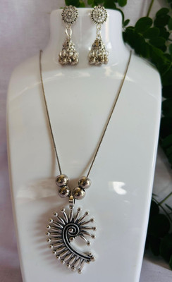 MS Creation Brass Brass Silver Jewellery Set(Pack of 2)