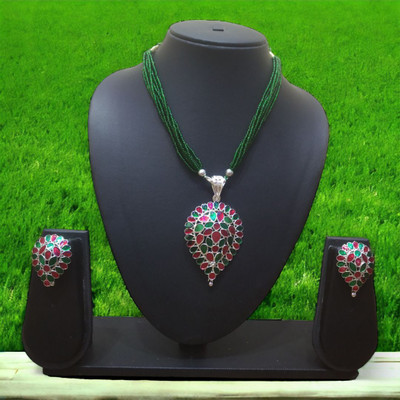 Sky Fashion Copper Gold-plated Green Jewellery Set(Pack of 1)