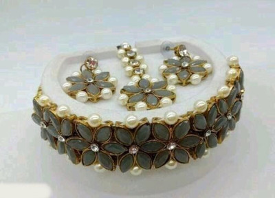 ABHRIK IMITATION Crystal Gold-plated Multicolor Jewellery Set(Pack of 1)
