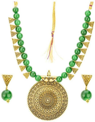 Lathar Alloy Green Jewellery Set(Pack of 1)