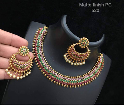 Tiyara Alloy Gold-plated Multicolor Jewellery Set(Pack of 1)