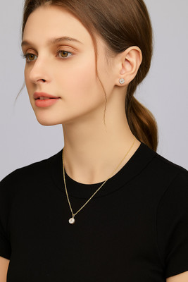 SATJEWEL Alloy, Stainless Steel Gold-plated Gold Jewellery Set(Pack of 1)