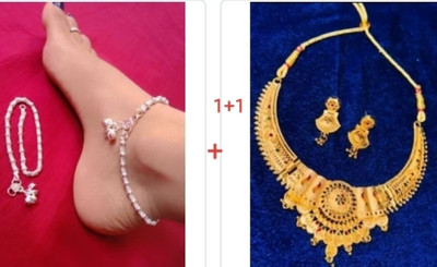 Sanvi metal Silver, Alloy Gold-plated, Silver Gold, Silver, Yellow Jewellery Set(Pack of 1)