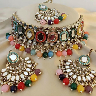 sukanyajewel Alloy Gold-plated Multicolor Jewellery Set(Pack of 1)