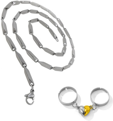 Vipunj Stainless Steel Rhodium Platinum Jewellery Set(Pack of 3)