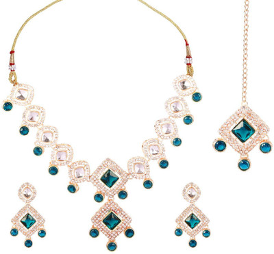 Efulgenz Alloy Gold-plated Blue Jewellery Set(Pack of 4)