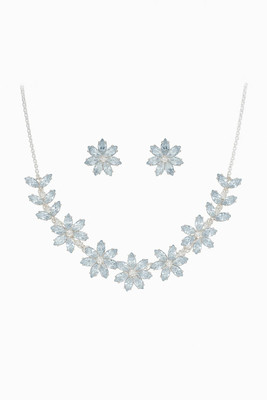 Krishna Creation Crystal, Alloy Sterling Silver, Rhodium White, Silver Jewellery Set(Pack of 3)