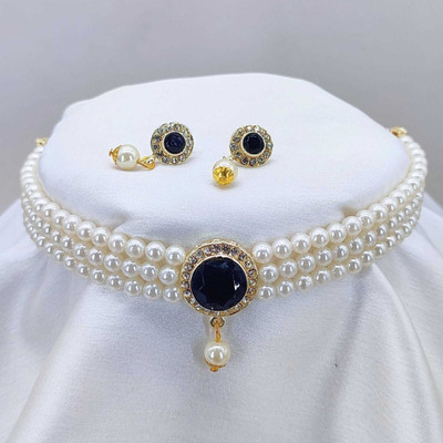 house of common Alloy Gold-plated Blue Jewellery Set(Pack of 1)