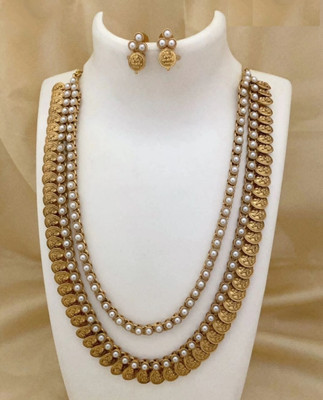 Shilpa Creation Alloy Gold-plated White Jewellery Set(Pack of 1)