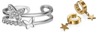 Vipunj Brass, Stainless Steel Sterling Silver, Gold-plated Silver, Gold Jewellery Set(Pack of 2)