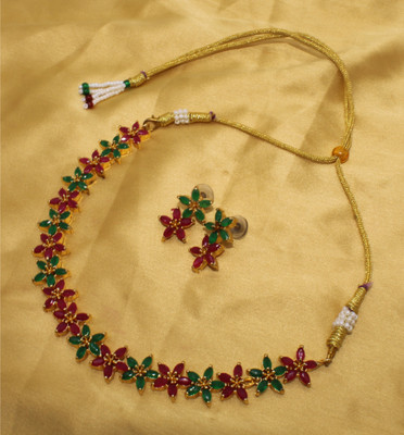 Gleamora Copper Silver Red, Green Jewellery Set(Pack of 3)