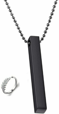 house of common Alloy, Stainless Steel Titanium, Sterling Silver, Silver Silver, Black Jewellery Set(Pack of 2)