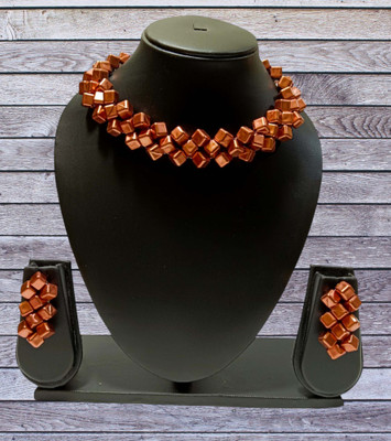 UTTARAI Alloy Gold-plated Brown Jewellery Set(Pack of 1)