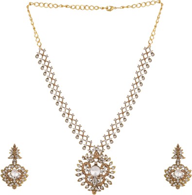 BHANA FASHION Brass Gold-plated White Jewellery Set(Pack of 3)