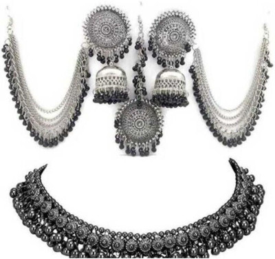 Ruhi Brass, Alloy Gold-plated Silver Jewellery Set(Pack of 1)