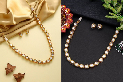 V.V. Sons Alloy Gold-plated Gold Jewellery Set(Pack of 2)