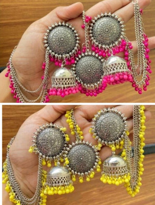 JEWERICHE IMITATION Alloy Pink, Yellow Jewellery Set(Pack of 2)