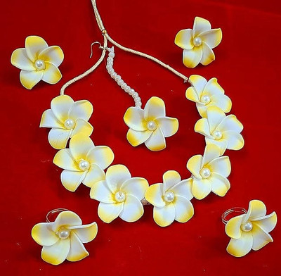 Shiv Fabric Yellow Jewellery Set(Pack of 1)