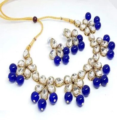 Shivay Fashion LLP Alloy Brass Blue Jewellery Set(Pack of 1)