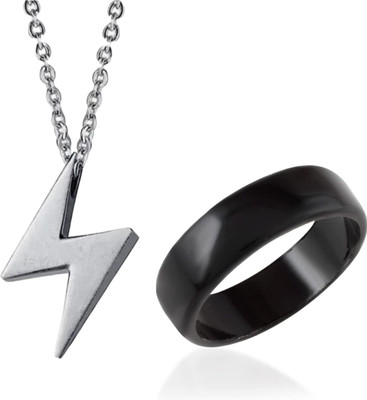 mattrachaya Stainless Steel Titanium, Sterling Silver Black, Silver Jewellery Set(Pack of 2)