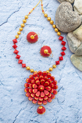 SHILPOGRAM Terracotta Red Jewellery Set(Pack of 1)