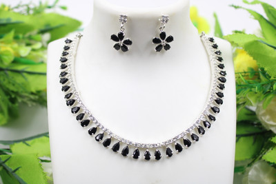 PBM CREATIONS Copper Gold-plated Black, Silver Jewellery Set(Pack of 3)