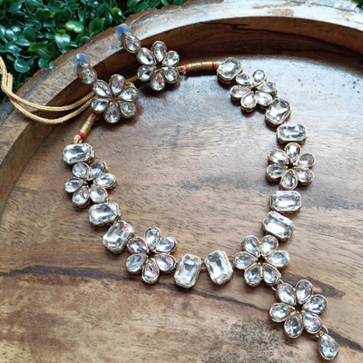 JN Handicraft Alloy Copper White Jewellery Set(Pack of 1)