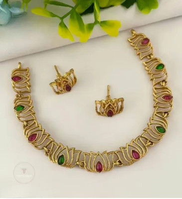 SSC SHREE SUNDHA CREATION Copper Gold-plated Multicolor Jewellery Set(Pack of 1)