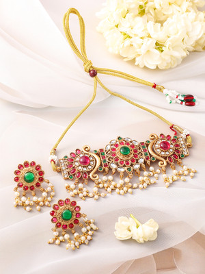 RUBANS Brass Gold-plated Gold Jewellery Set(Pack of 1)