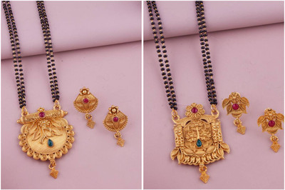 bhanu diam Alloy Gold-plated Gold Jewellery Set(Pack of 1)