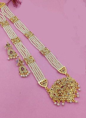 Enterprise SB Alloy Gold-plated Maroon Jewellery Set(Pack of 1)