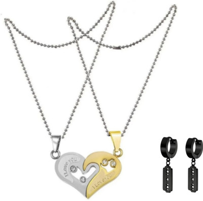 MAATRCHAAYA Brass, Alloy, Stainless Steel Titanium, Sterling Silver, Gold-plated Silver, Gold, Black Jewellery Set(Pack of 3)