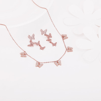 GIVA Sterling Silver Rhodium Rose Gold Jewellery Set(Pack of 1)