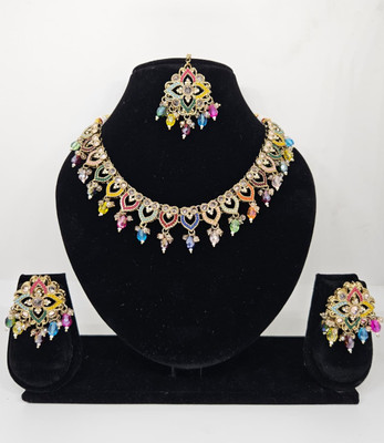 Tishya Alloy Gold-plated Multicolor Jewellery Set(Pack of 4)