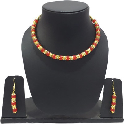 Amazing Mart Alloy Gold-plated Red Jewellery Set(Pack of 1)